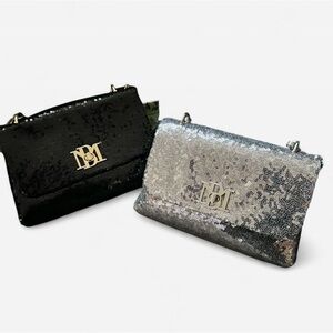 Badgley Mischka Black and Silver Sequin Crossbody Bags - BLACK FRIDAY BOGO